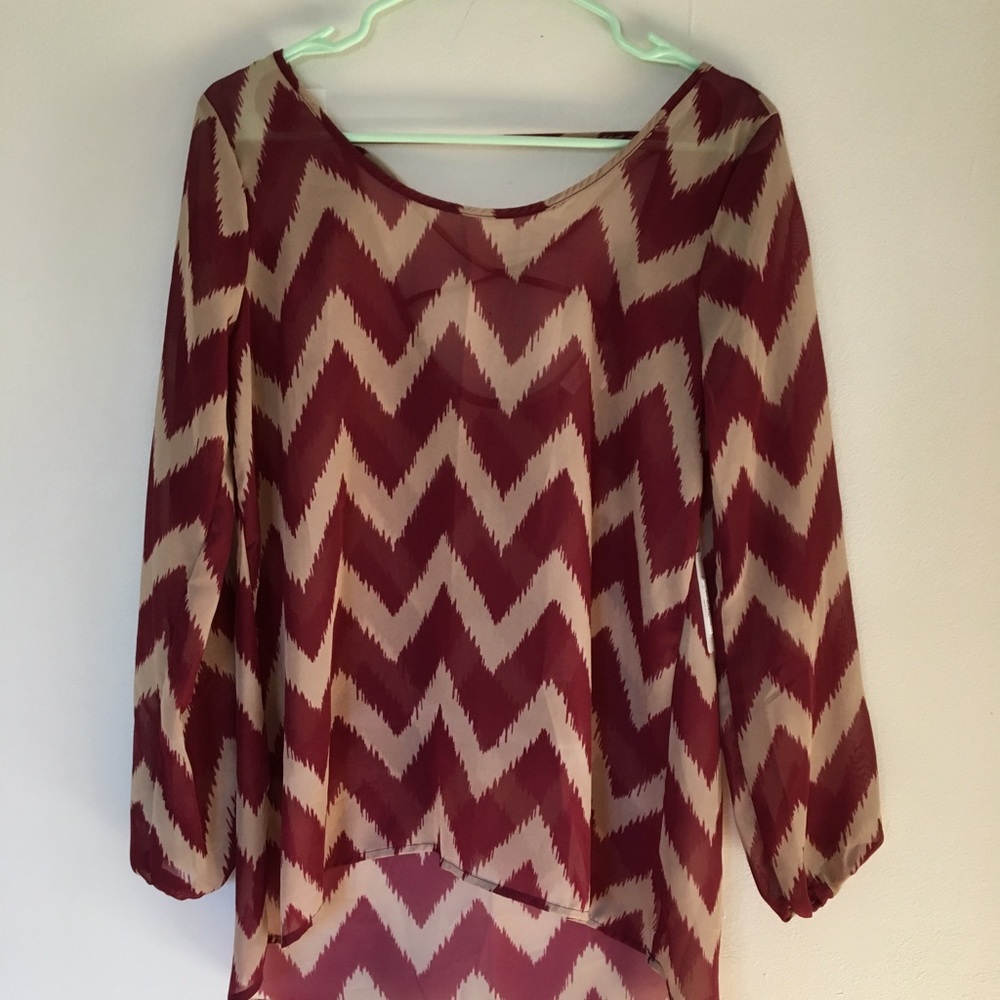 Chevron sheer blouse